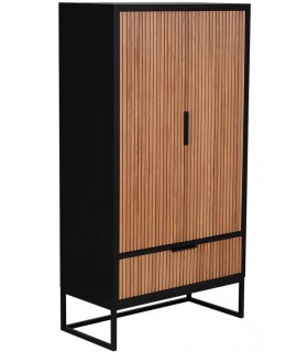 Armario alacena en madera y metal, diseño industrial elegante. Mdmhogar
