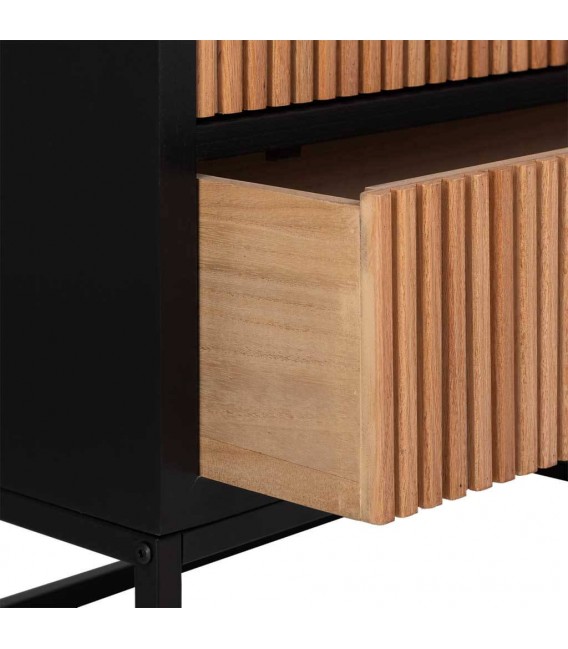 Armario alacena en madera y metal, diseño industrial elegante. Mdmhogar4