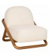 Butaca en madera de teca y bouclé blanco, diseño moderno y elegante. Mdmhogar