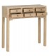 Consola de entrada con 6 cajones, madera natural, estilo oriental. Mdmhogar1