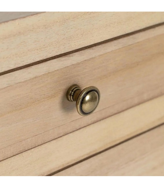 Consola de entrada con 6 cajones, madera natural, estilo oriental. Mdmhogar3