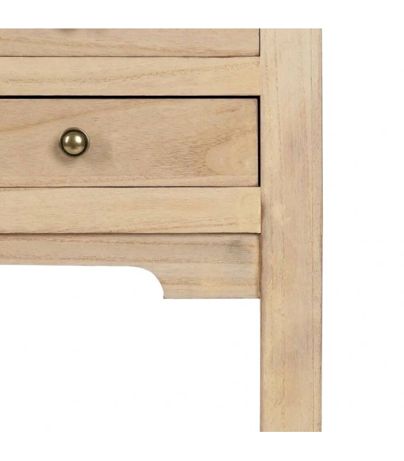 Consola de entrada con 6 cajones, madera natural, estilo oriental. Mdmhogar4