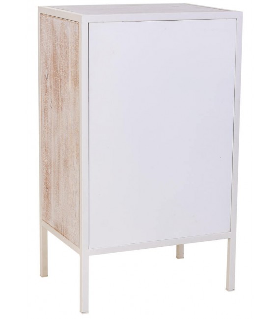 Mesita de noche tallada, 1 cajón y 1 puerta, estilo étnico. Mdmhogar3