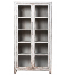 Vitrina grande de madera, 2 puertas de cristal, estilo oriental. Mdmhogar1