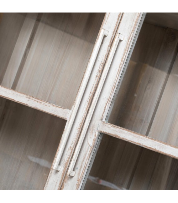 Vitrina grande de madera, 2 puertas de cristal, estilo oriental. Mdmhogar3