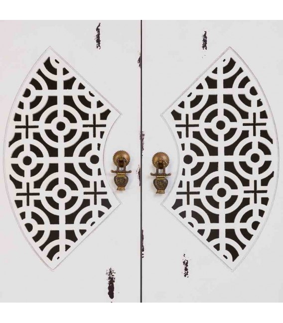 Armario alacena de madera, 4 cajones y 2 puertas, estilo oriental. Mdmhogar5