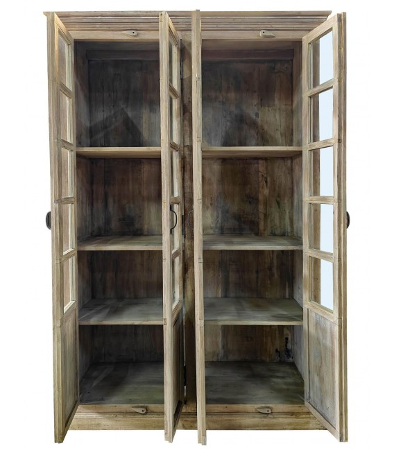 Vitrina grande de madera, 4 puertas acristaladas, estilo colonial. Mdmhogar2