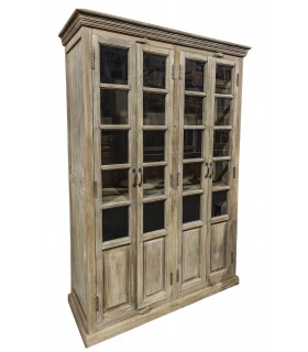 Vitrina grande de madera, 4 puertas acristaladas, estilo colonial. Mdmhogar