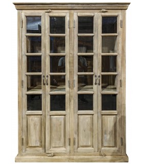 Vitrina grande de madera, 4 puertas acristaladas, estilo colonial. Mdmhogar1