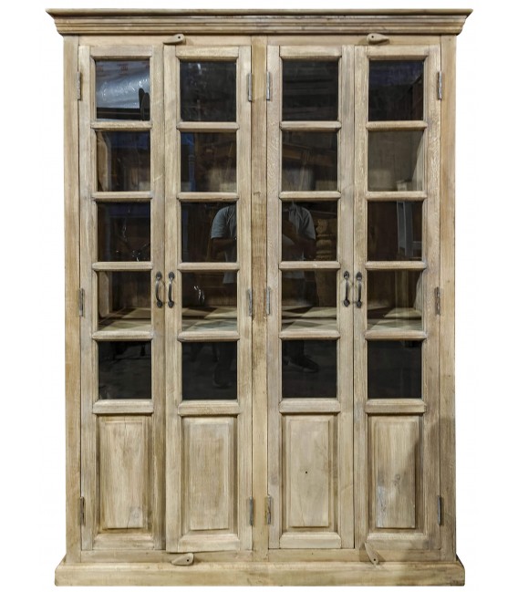Vitrina grande de madera, 4 puertas acristaladas, estilo colonial. Mdmhogar1