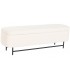 Banco pie de cama con arcón, tapizado bouclé blanco, estilo moderno. Mdmhogar