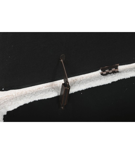 Banco pie de cama con arcón, tapizado bouclé blanco, estilo moderno. Mdmhogar5