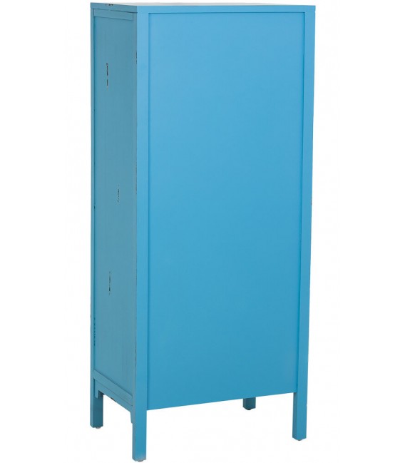 Armario alacena oriental, madera azul tallada y bronce envejecido. Mdmhogar3