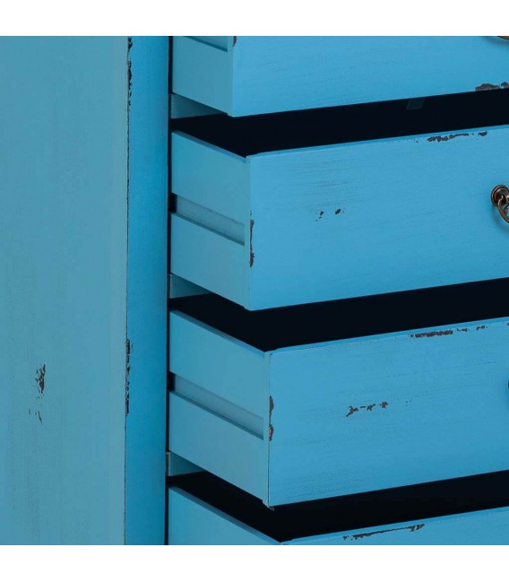 Armario alacena oriental, madera azul tallada y bronce envejecido. Mdmhogar6