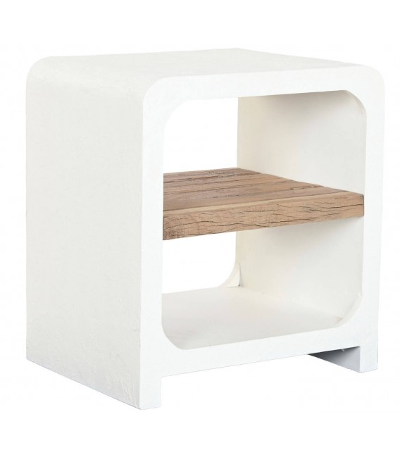 Mesita de noche ibicenca, madera reciclada y efecto yeso. Mdmhogar