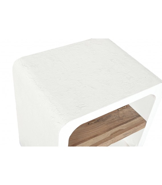 Mesita de noche ibicenca, madera reciclada y efecto yeso. Mdmhogar2