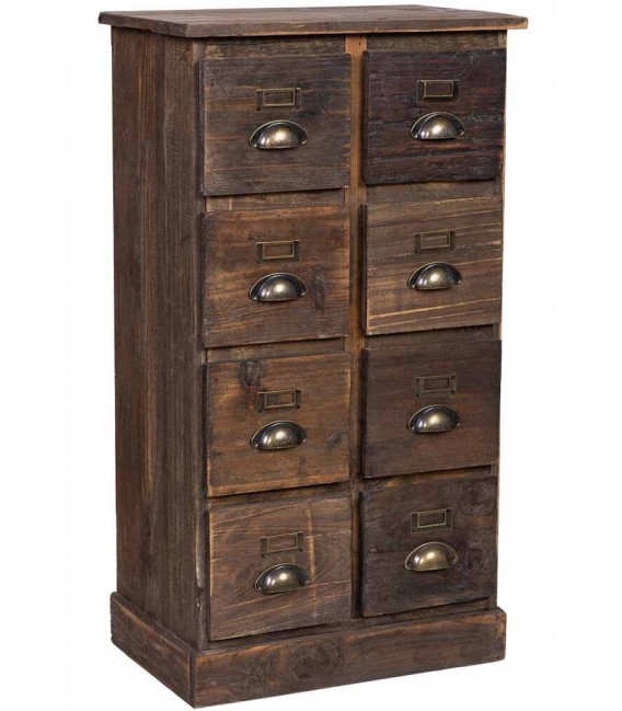 Sinfonier pequeño rústico, 8 cajones, madera reciclada. Mdmhogar