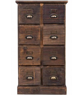 Sinfonier pequeño rústico, 8 cajones, madera reciclada. Mdmhogar1