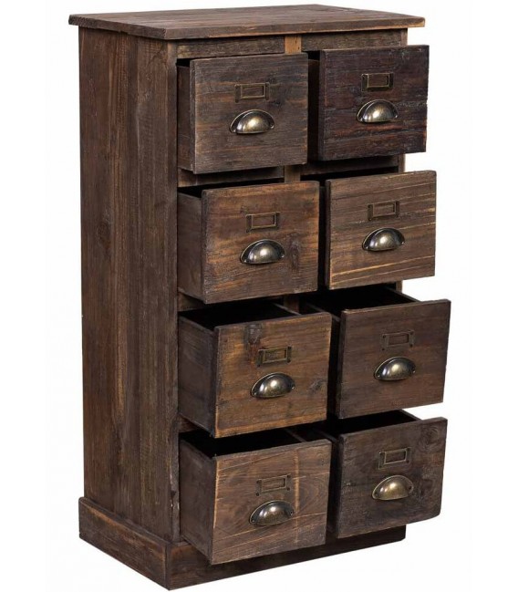 Sinfonier pequeño rústico, 8 cajones, madera reciclada. Mdmhogar2