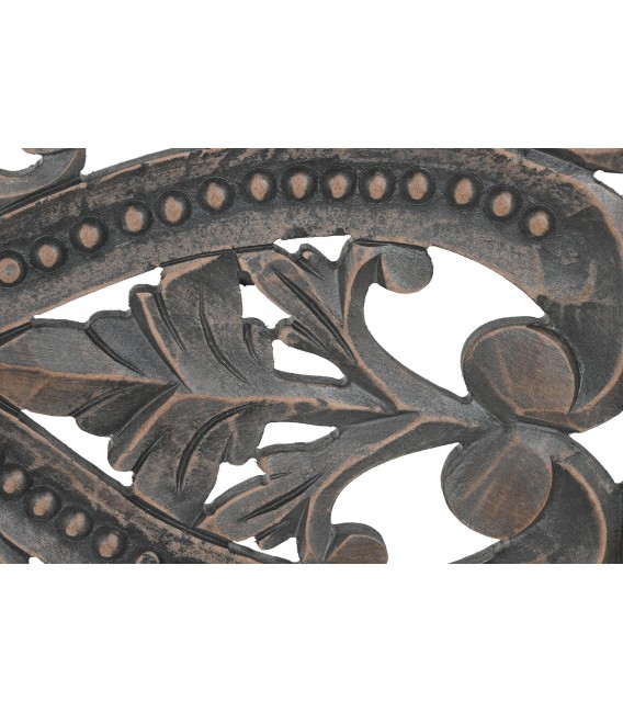 Cabecero o cuadro tallado étnico, madera MDF gris rozado. Mdmhogar2