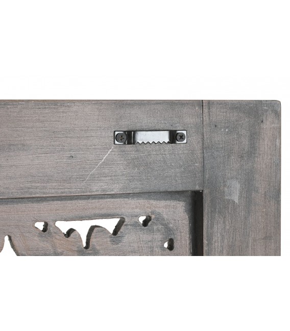Cabecero o cuadro tallado étnico, madera MDF gris rozado. Mdmhogar3