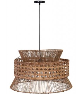 Lámpara de techo en ratán y yute trenzado, estilo natural. Mdmhogar