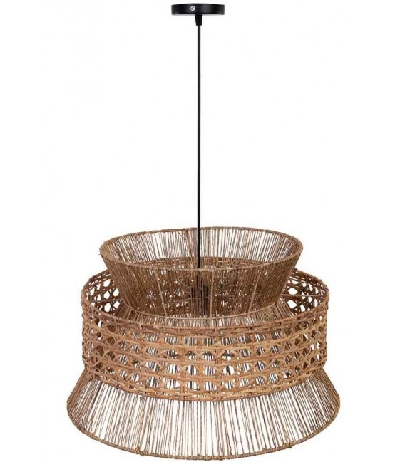 Lámpara de techo en ratán y yute trenzado, estilo natural. Mdmhogar1