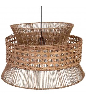 Lámpara de techo en ratán y yute trenzado, estilo natural. Mdmhogar2