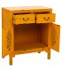 Taquillón oriental en madera decapada amarilla con 2 puertas y 1 cajón. Mdmhogar2