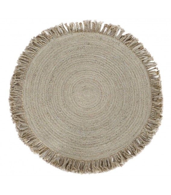 Alfombra redonda boho en yute natural trenzado a mano. Mdmhogar