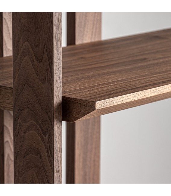 Estantería oriental de olmo y nogal con detalles dorados, única. Mdmhogar2