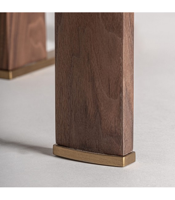 Estantería oriental de olmo y nogal con detalles dorados, única. Mdmhogar5