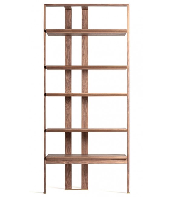 Estantería oriental de olmo y nogal con detalles dorados, única. Mdmhogar1