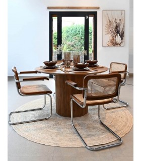 Alfombra redonda de yute trenzado, estilo boho y natural. Mdmhogar1