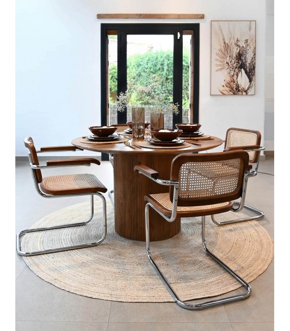 Alfombra redonda de yute trenzado, estilo boho y natural. Mdmhogar1