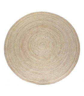 Alfombra redonda de yute trenzado, estilo boho y natural. Mdmhogar