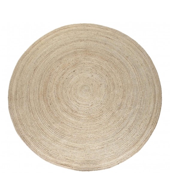 Alfombra redonda de yute trenzado, estilo boho y natural. Mdmhogar