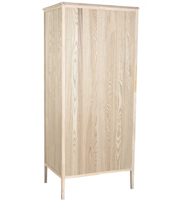 Armario ropero de madera de abeto y ratán natural, estilo oriental. Mdmhogar3