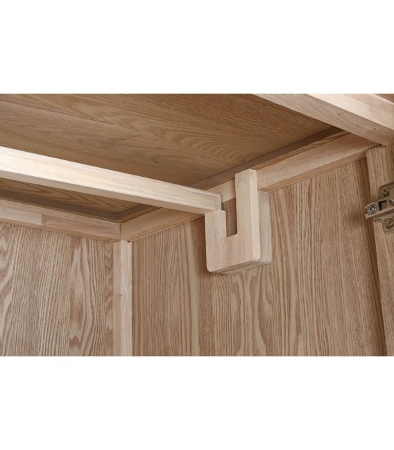 Armario ropero de madera de abeto y ratán natural, estilo oriental. Mdmhogar6