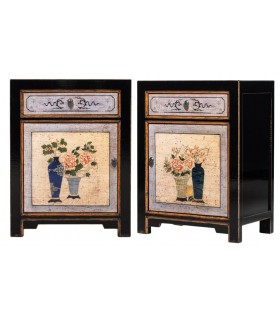 Conjunto de 2 mesitas orientales, madera maciza y detalles a mano. Mdmhogar