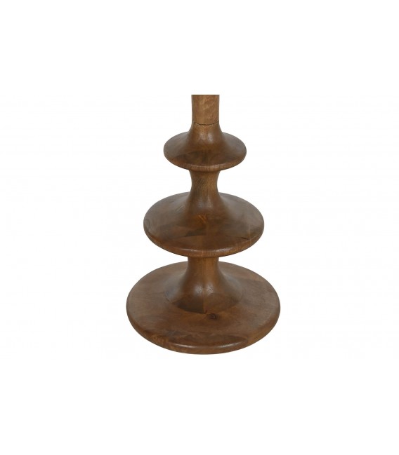 Lámpara de pie colonial en madera de mango y pantalla de algodón. Mdmhogar3