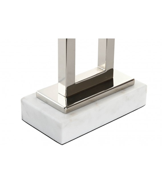 Lámpara de sobremesa en acero, mármol y pantalla de algodón. Mdmhogar2