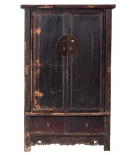 Armario alacena antiguo oriental, madera de olmo, pieza única. Mdmhogar1