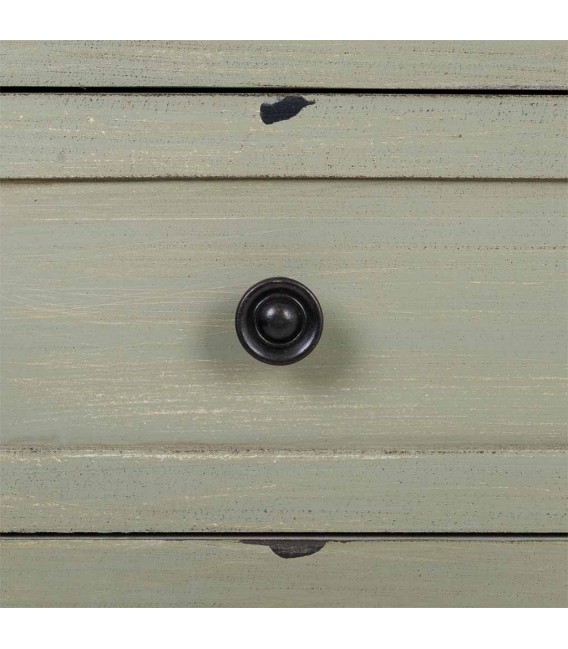 Cómoda de madera verde musgo, 2 cajones, estilo boho vintage. Mdmhogar4