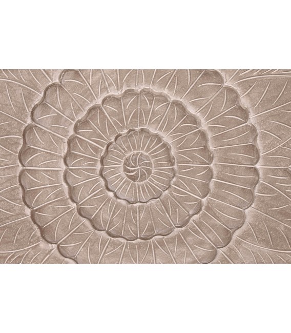 Cabecero de madera tallada natural con patina blanca. Estilo étnico. Mdmhogar2