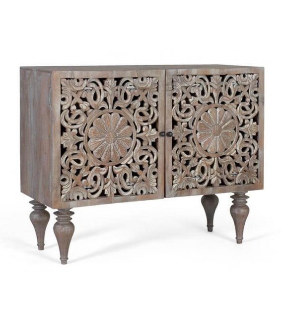 Aparador de madera tallada con 2 puertas. Estilo clásico y elegante. Mdmhogar