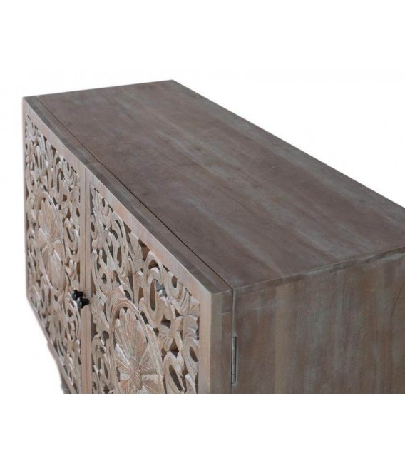 Aparador de madera tallada con 2 puertas. Estilo clásico y elegante. Mdmhogar4