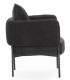 Butaca moderna en pana y chenilla negra con patas de metal negro. Mdmhogar3