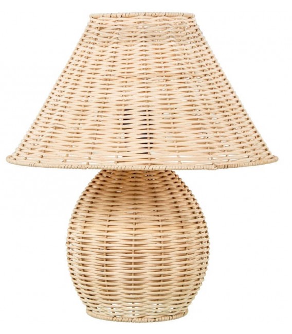 Lámpara de sobremesa de ratán natural trenzado, estilo colonial Mdmhogar