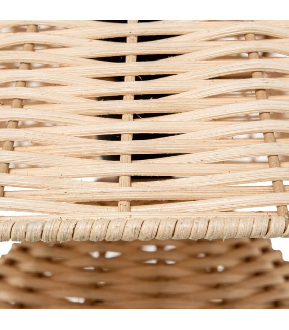 Lámpara de sobremesa de ratán natural trenzado, estilo colonial Mdmhogar4